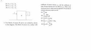 Physics GRE Practice: Classical Mechanics Question 3 (Newton’s Second Law)