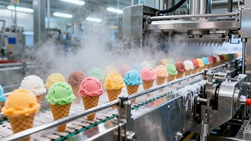 Inside the Ice Cream Factory – From Liquid Mix to Frozen Perfection
