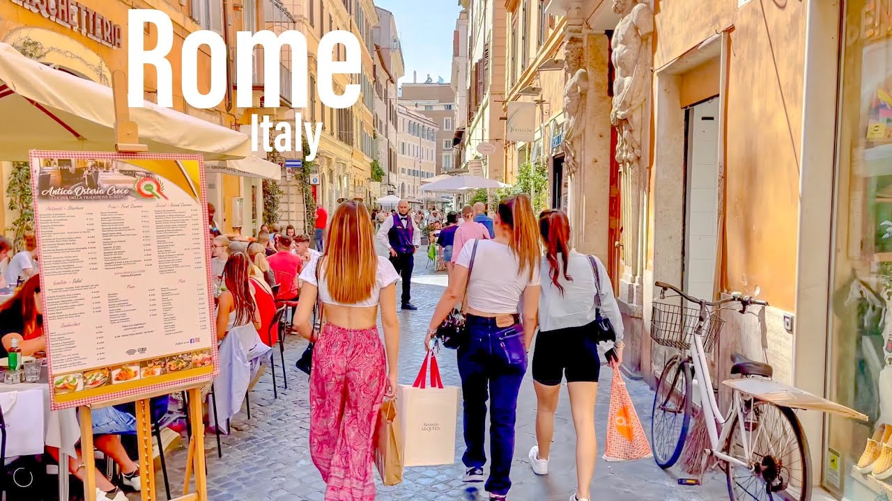 Rome, Italien | Stadsvandring 4K | 15 sep. 2021
