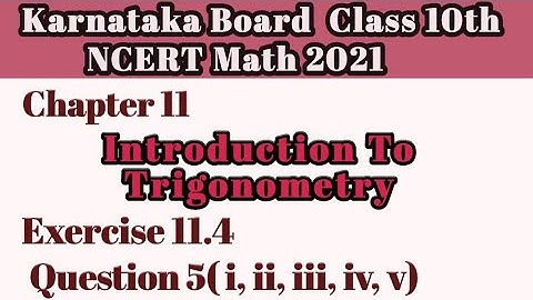 Question 5 Ex 11.4 Chapter 11|Intro To Trigonometry class 10|Karnataka Board NCERT Math#10classmath