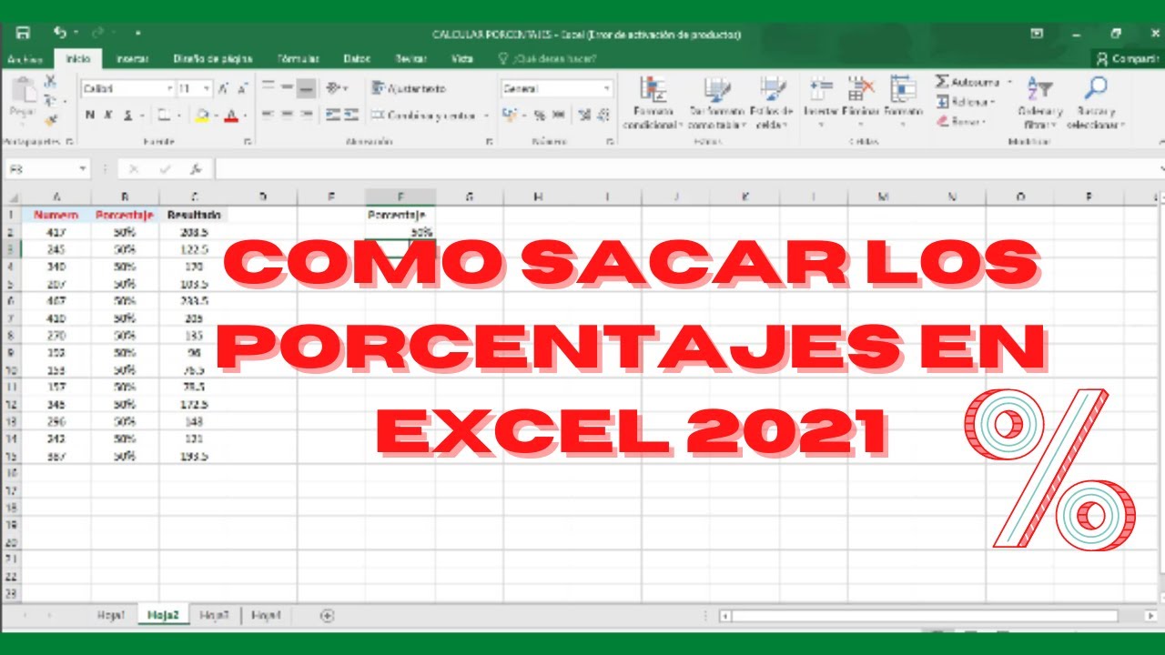 Como Calcular porcentajes en Excel 2021 - YouTube