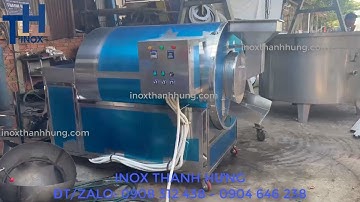 Máy rang Hạt bằng điện cao cấp 50 -70kg mẻ, cài đặt nhiệt độ, thời gian, điều chỉnh tấc độ lồng rang