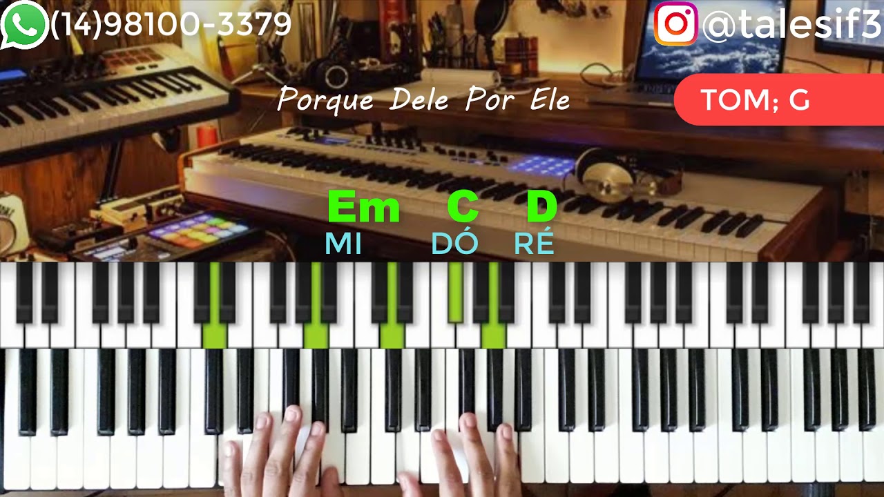 PORQUE ELE POR ELE ( A ELE A GLORIA) VERSÃO SIMPLIFICADA -AULA TECLADO (INICIANTE) #34