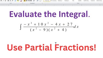 Use Partial Fractions to Evaluate the Given Integral