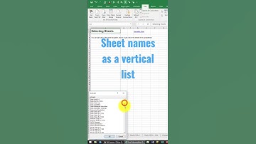 Excel sheet names as a vertical list