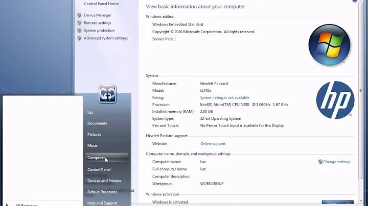 Windows Embedded Standard 7 HP Thin Client
