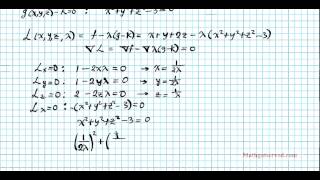lagrange multiplier extrema calculus in three variables