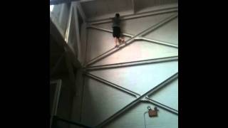 While I was at church camp, this dude climbs the wall and touches t...