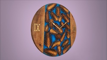 Start to Finish - Epoxy Resin, Walnut Wood and Pine Cones Wall Clock