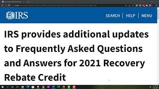 IRS provides additional updates to Frequently Asked Questions and Answers for 2021 105