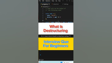 Destructuring In Javascript 🤔 | Interview Question For Begeners