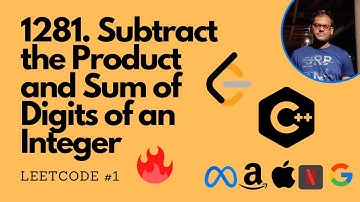 1281. Subtract the Product and Sum of Digits of an Integer | LeetCode #1 | Hindi | Aman Fangeria