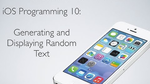 iOS Programming 10: Random Text Generator
