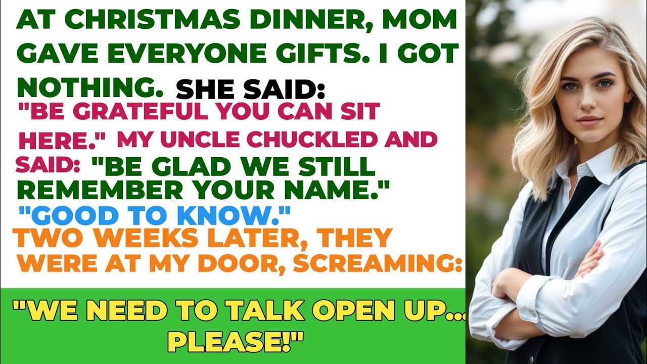 My Mom Gave Everyone Gifts At Christmas Dinner - Except Me. Two Weeks Later, They Were Begging Me...
