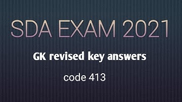 SDA EXAM 2021 | GK REVISED KEY ANSWERS