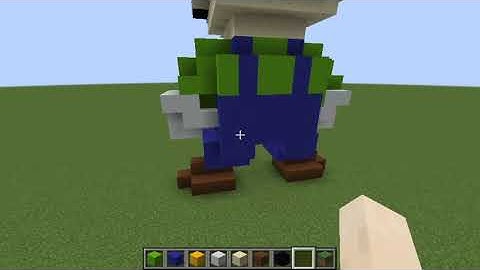 I Built 8-Bit luigi in Minecraft (Take 1)
