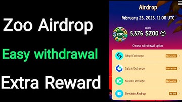zoo airdrop withdrawal zoo token withdrawal processzoo airdrop claim processzoo exchange withdrawal