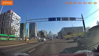 Almaty road trip. Утро на проспекте Аль - Фараби.  Март 2024. Kazakhstan. March 2024