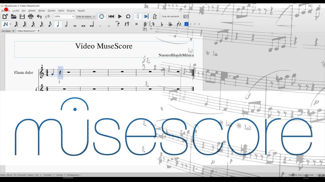 Horizontal Tierra Centro de niños Musescore, software gratuito para crear partituras musicales