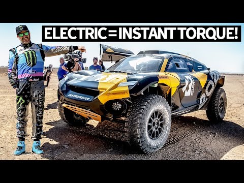 First Drive: Ken Block Drives the ALL NEW Extreme E Electric Racecar in Last Stage of Dakar Rally