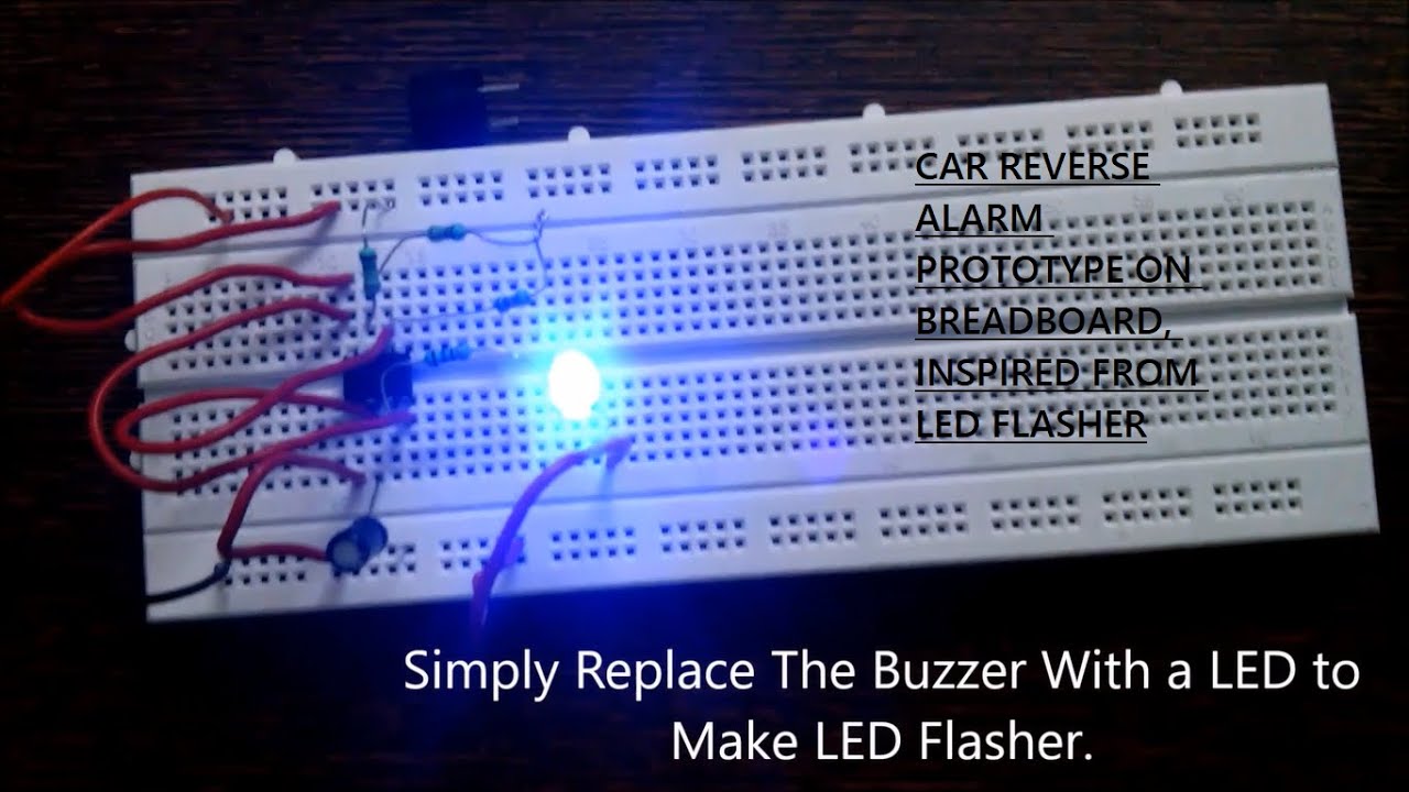 diy car reverse alarm using 555 timer ic breadboard circuit youtube