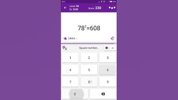 Math Tricks - Training mode - square numbers between 70 and 79 - level 090 (Number Keyboard)