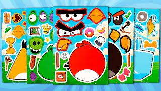 ANGRY BIRDS STICKER BOOK MAKEOVER | RED, CHUCK, HAL, ICE BIRD FUNNY STICKERS ACTIVITY