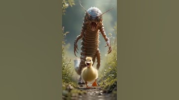 Rabbit saves duckling from a Giant Centipede! #rabbitrescue #duckrescue #cuteanimals #animalrescue