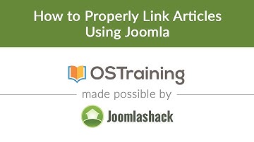 Joomla Beginner Class, Lesson #12: How to Properly Link Articles Using Joomla