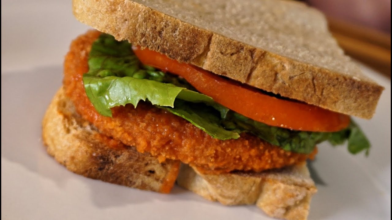 Morning Star Vegan Buffalo Chicken Sandwich Review - vegan recipe - healthy recipe channel