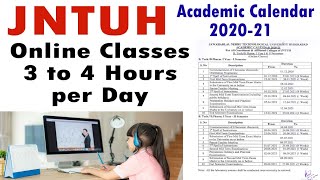 JNTUH -Academic Calendar 2020-21 for B.Tech. B.Pharm. I Year  | JNTUH Online Classes