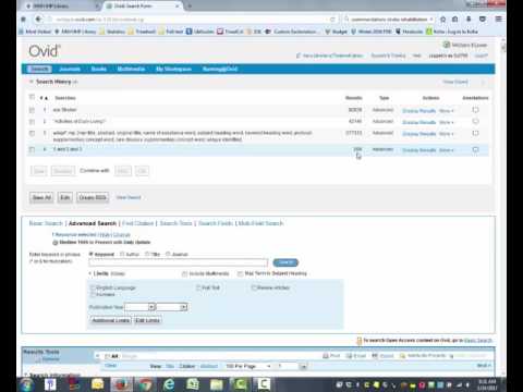 Saving and Retrieving Searches in Ovid databases