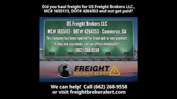 US Freight Brokers LLC, (662) 268-9558, MC# 1655113, DOT# 4264353