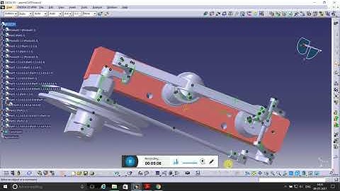 BEAM ENGINE ASSSM 5 - CATIA V5 R20 | Part design | Surfacing | Assembly - KEY SHOT | Body in set