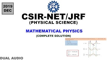 Mathematical Physics | CSIR-NET (Dec 2019) | Physical science