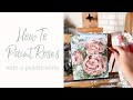 How to Paint Roses With A Palette Knife; Acrylic Roses with a Palette Knife