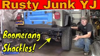 Jeep Wrangler Boomerang Shackle Install:  Project Rusty Junk YJ