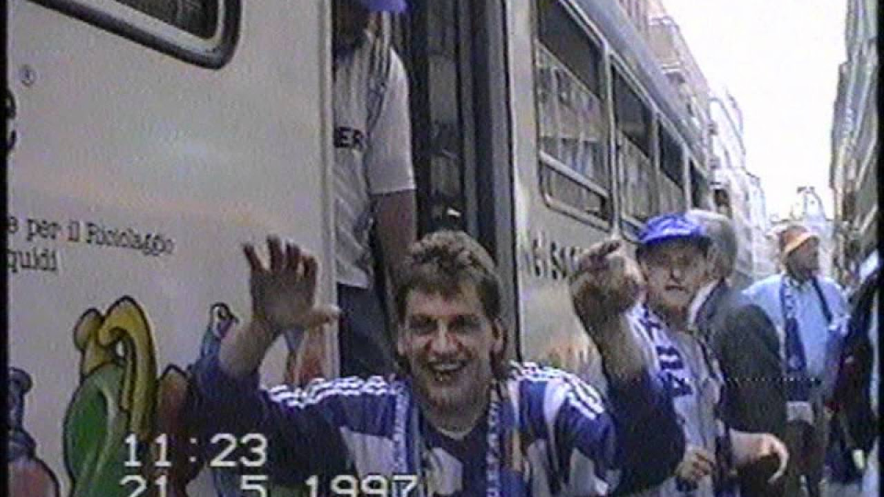 Per Sonderzug zum UEFA-Cup-Finale am 21.05.1997 FC Schalke 04 gg. Inter Mailand