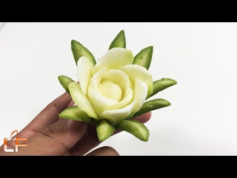 The Art Of Zucchini Flower Carving Garnish - Fruit And Vegetable Carving