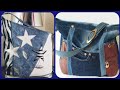 most beautiful👖👜  latest recycle denim handbag and embroidered applicable stylish latest collection