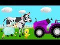 Tractors for Kids at the field - Farm Vehicle Video for Toddler