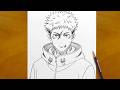 How to Draw Yuji Itadori Easy Step by Step | Anime Sketching