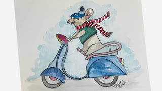 Simple Watercolour Illustration - ‘Mr Mouse’ #mentalhealthawarenessweek