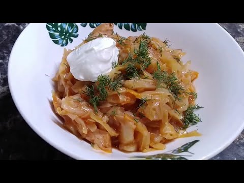 Braised cabbage with sausage—simple, quick, and delicious!