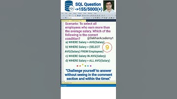 SQL Question 155 || #shorts #ytshorts #youtubeshorts #sql #interview #reels #mysql @SekharAcademy1