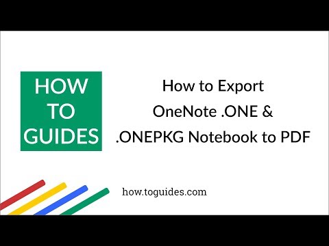 How to Export OneNote .ONE  and .ONEPKG Notebook to PDF - How.ToGuides.com
