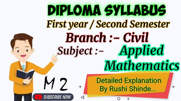 Applied Mathematics Syllabus With Marks Distribution | 2nd Semester | Diploma | MSBTE |