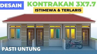 DESAIN KONTRAKAN 3X7,7 M || Ruang Tamu, Kamar Mandi Dalam, Dapur & Jemuran