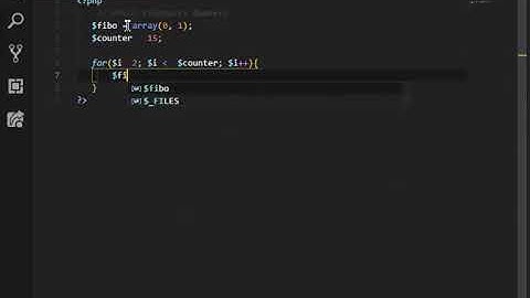 PHP: Print fibonacci sequence (fast video)