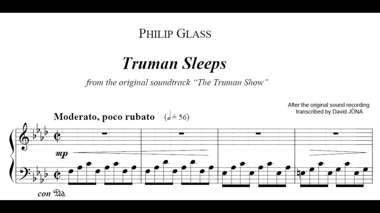 TRUMAN SLEEPS - music sheet & piano execution #TrumanShow #piano - YouTube